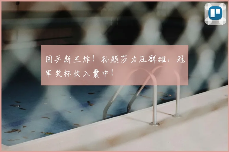 国乒新王炸！孙颖莎力压群雄，冠军奖杯收入囊中！